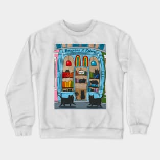 Bouquins et Felins Cat Bookstore Crewneck Sweatshirt